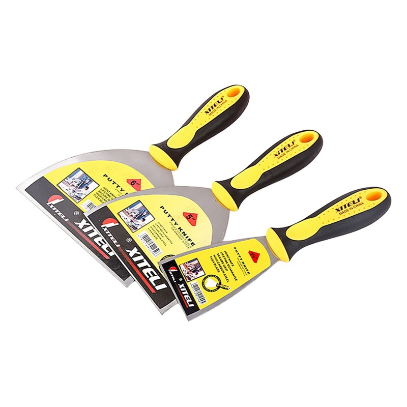 Suministro directo de fábrica al por mayor de limpieza espátula raspador de espátula de plástico de dos colores mango espátula de pulido pala