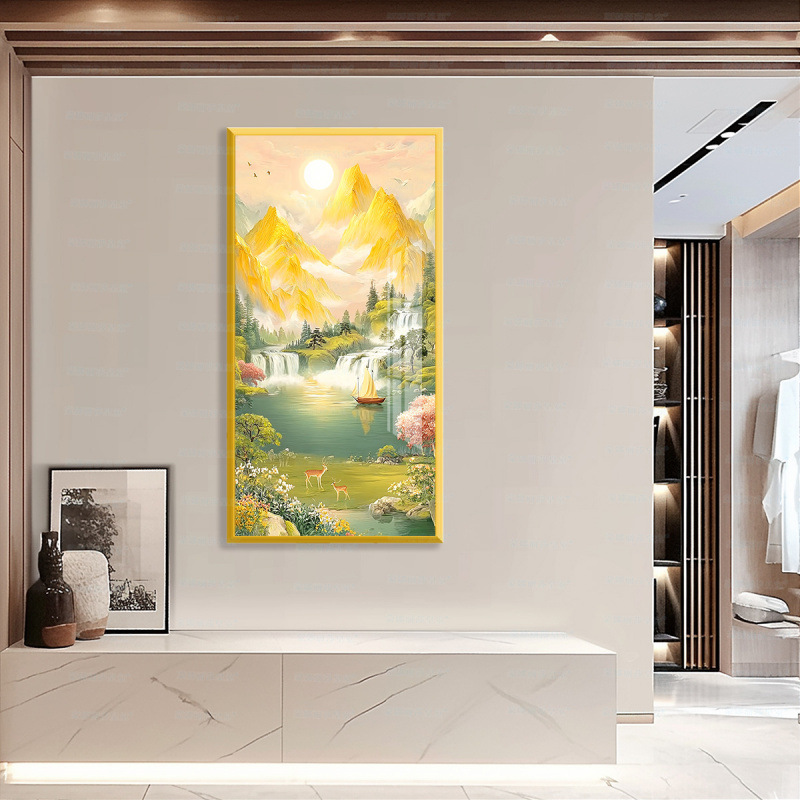 [Algodón importado] Mona Lisa Royal Crosspoint Sunshine Jinshan un paisaje clásico de bordado decorativo