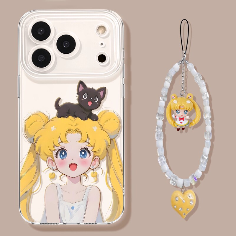 Beautiful Girl Suitable for Apple 17Promax Cartoon 16 Cute 15 Transparent 13 Soft 14 Air Fresh Set Mobile Phone Case