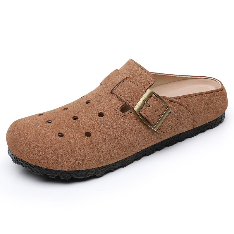 Zapatos de mujer de un pie, pantuflas de estilo nuevo de verano, zapatos Birkenstock transfronterizos de uso exterior de mujer, transpirables y cómodos, zapatos individuales de medio remolque para mujer