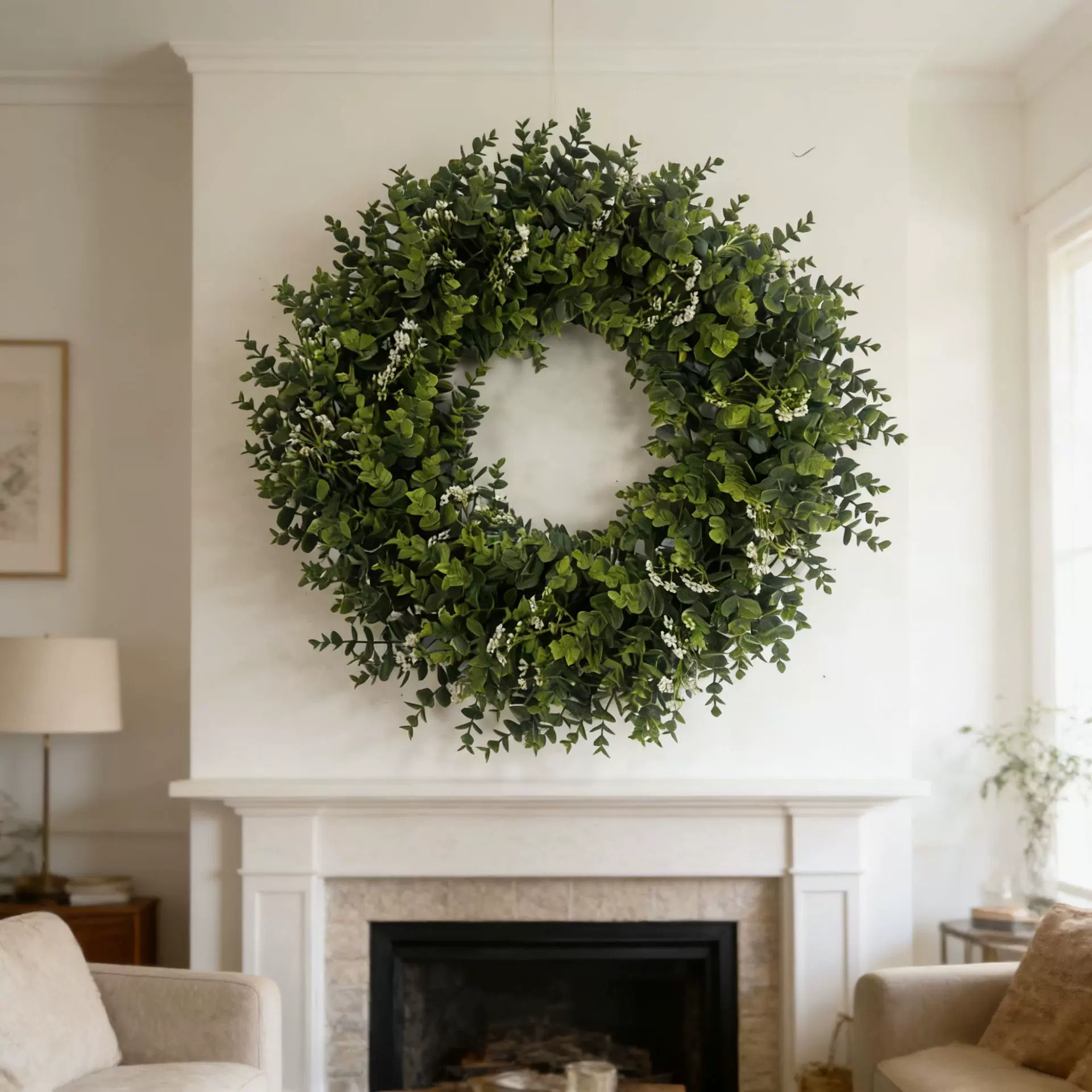 仿真花环绿植米兰草花生草爱心花环家居挂件橱窗植物装饰门挂配件