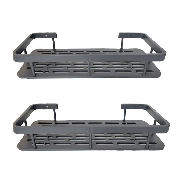 Plastic gray double rectangular frame