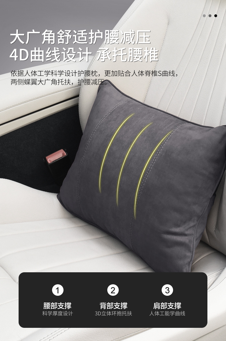 Car Lumbar Support Cushion Seat Backrest Pillow Car Lumbar Pad Mercedes S Support