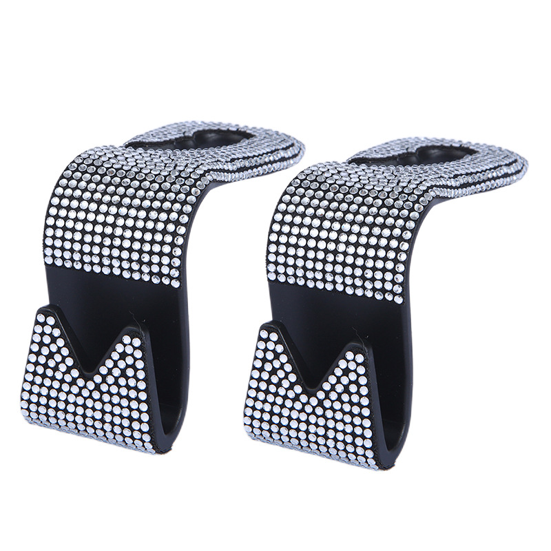 Diamante coche gancho asiento trasero gancho interior del coche multifuncional reposacabezas gancho fábrica al por mayor