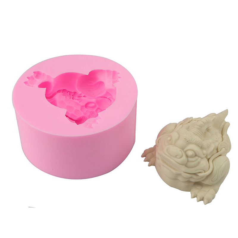 Lucky Golden Toad masa molde de silicona yeso decoración la joyería pastel chocolate fondant molde para hornear