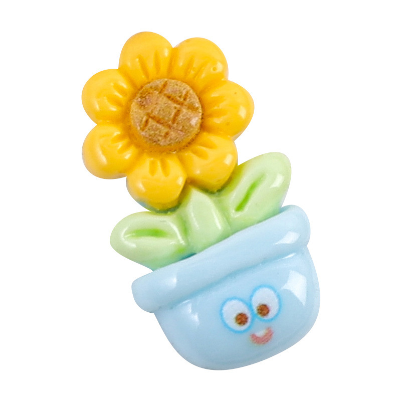 新しいかわいいサボテン植木鉢 diy クリーム接着剤携帯電話ケースヘアピンアクセサリー光沢のあるミニ手作りヘアピンステッカー|undefined