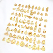 18K包金电镀保色福字算盘小吊坠DIY饰品挂件耳饰耳坠手链项链D104
