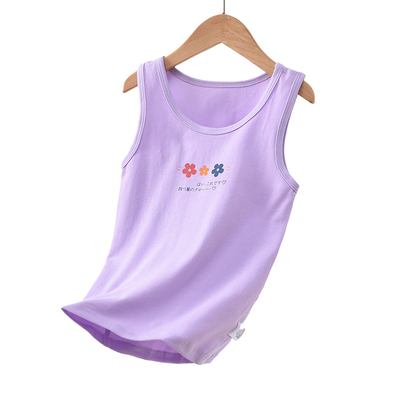 Algodón sin costuras Chaleco de verano nuevos niños y niñas bebé correa sin mangas sin hueso tocar fondo pijamas delgados moda