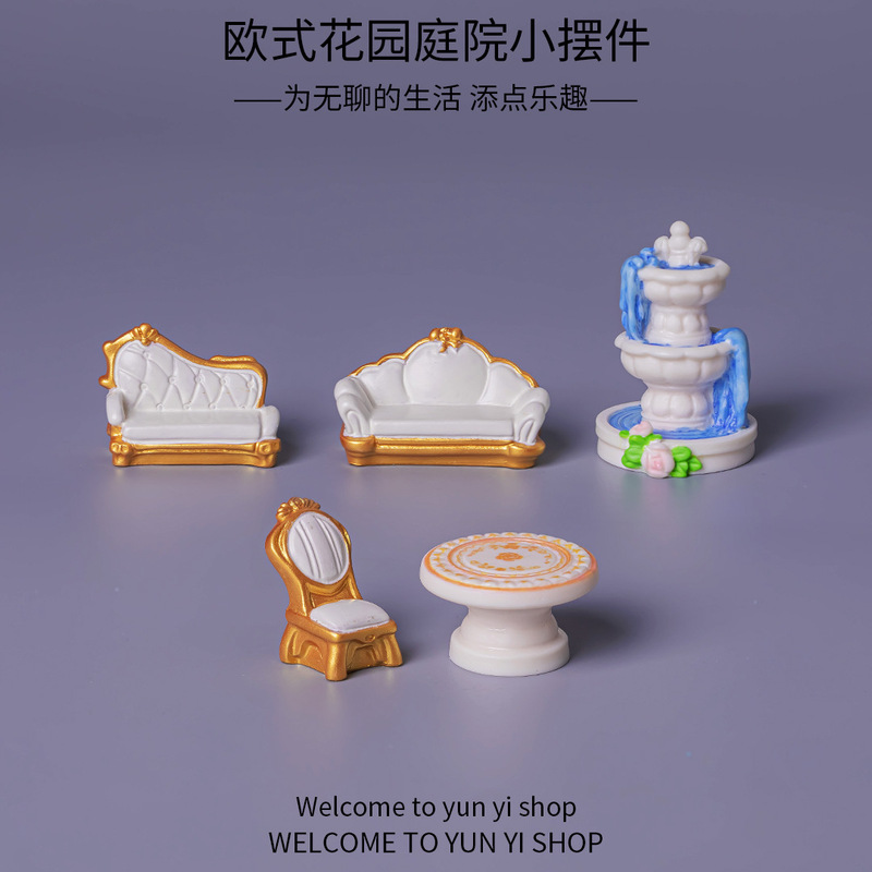 跨境新品创意欧式花园庭院 微景观diy造景材料装饰品配件树脂摆件|undefined