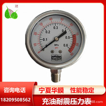 充油耐震水壓表液壓壓力表YN60水管打壓試壓表真空表油壓表負壓表