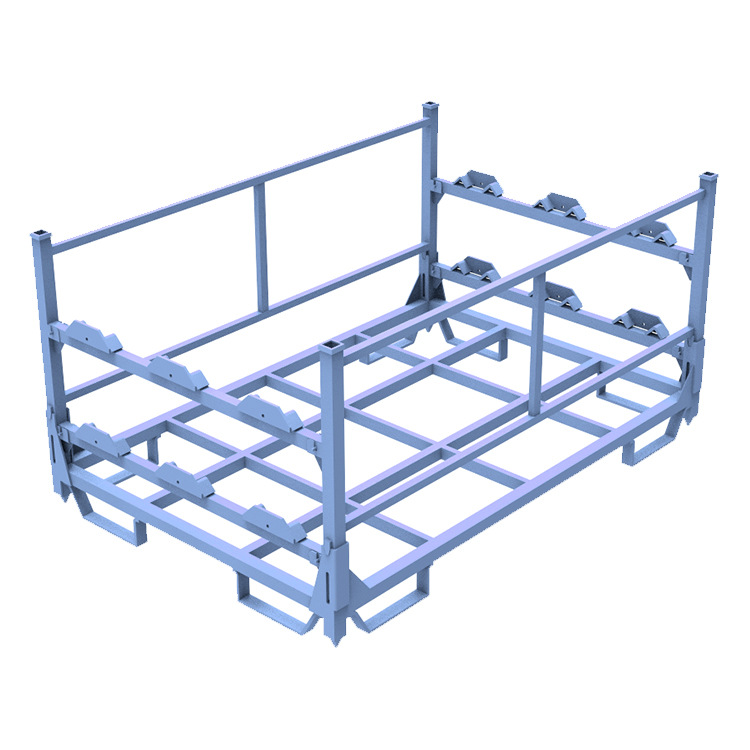 卷料架批发 货架厂家销售三卷两层折叠周转架供应PVC皮革料卷托盘