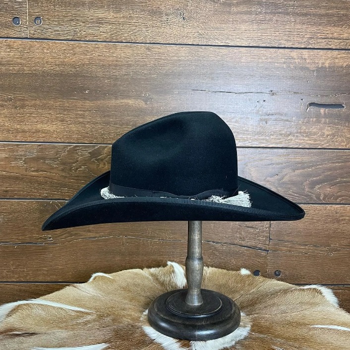 Nuovo cappello a cilindro in lana nera alla moda e versatile in feltro di pecora con decorazione a nastro_voghion.com