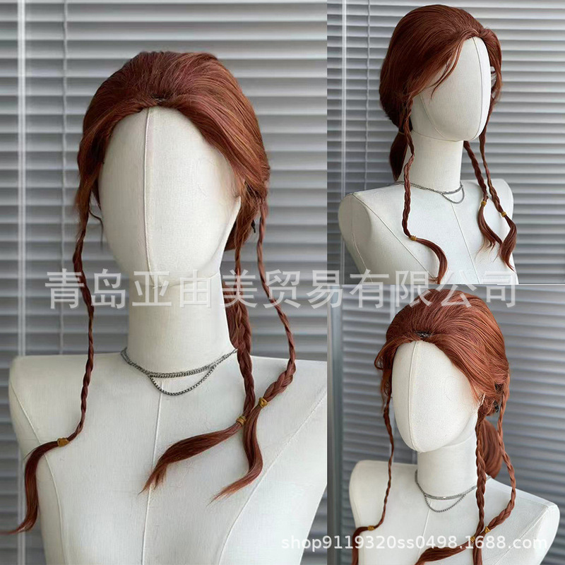 Halloween Cos Wig Black Widow 3 Braid Hair Quality Smooth Realistic Cosplay Wig