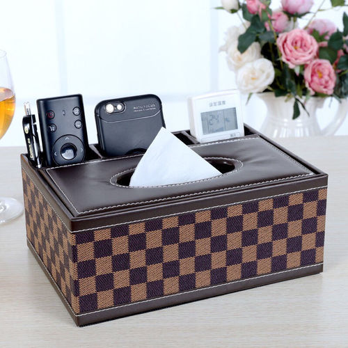 Multi-purpose paper towel holder living room item storage box living room coffee table remote control storage box leather tissue box
