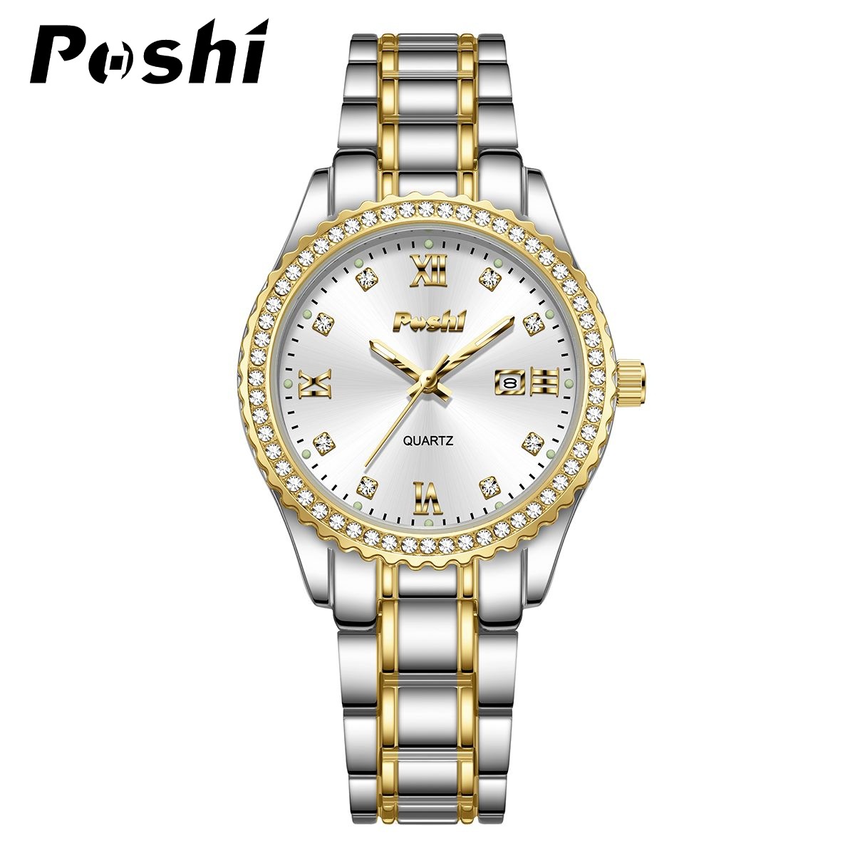 Relojes POSHI, relojes de mujer, relojes de mujer de lujo ligeros de nicho, cinturones de acero, relojes de comercio exterior transfronterizos, sentimientos de alta gama para mujer