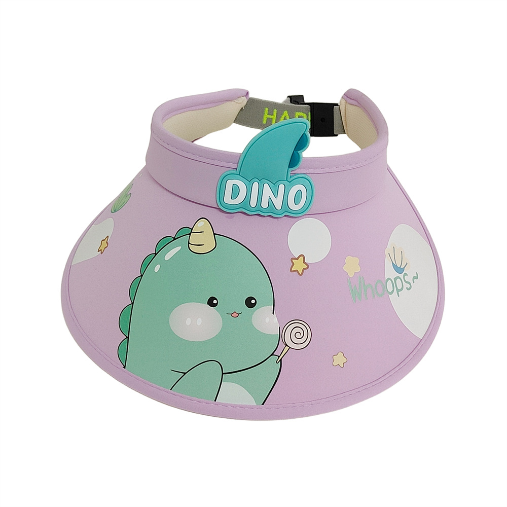 Niños de verano dibujos animados dinosaurio sombrilla exterior protección solar grandes aleros lindo sombrero de techo vacío protección UV sombrero de sol