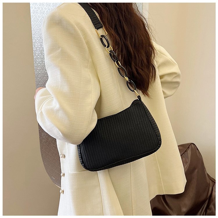 New Handheld Small Bag Single Shoulder Bag Fashionable Retro 2024 Corduroy Underarm Stick Bag Handbag for Women_voghion.com