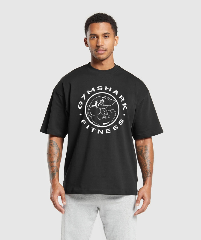 GYMSHARK メンズ オーバーサイズ Tシャツ ジム スポーツ フィットネス コットン ラウンドネック ルーズ 半袖 カジュアル Tシャツ トップス|undefined