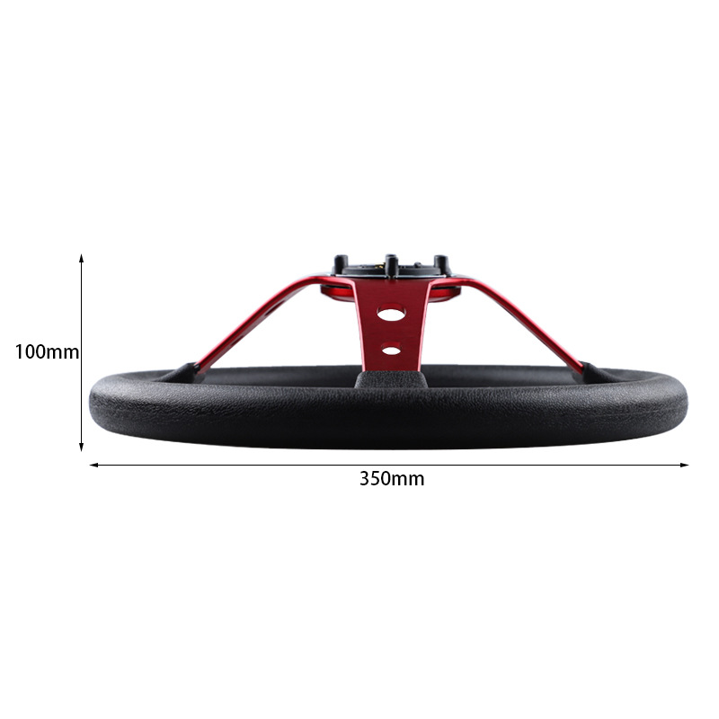 14inch Car Modification Momo Steering Wheel 350mm Imitation Racing Steering Wheel Pu Competitive Gaming Yacht Karting