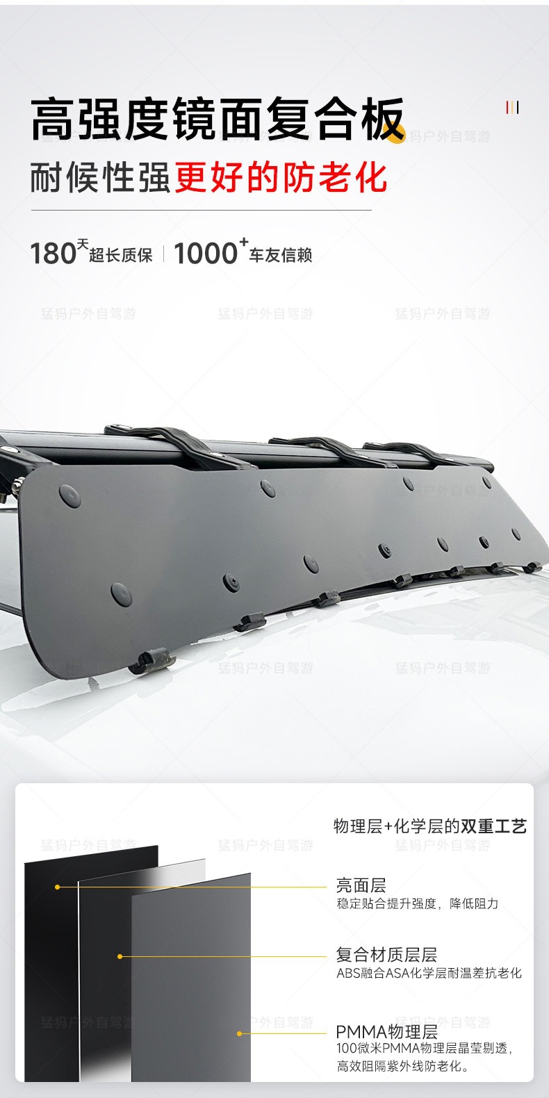 Suitable for roof spoilers, car luggage racks, roof boxes, crossbars, wind deflectors, and silent operation