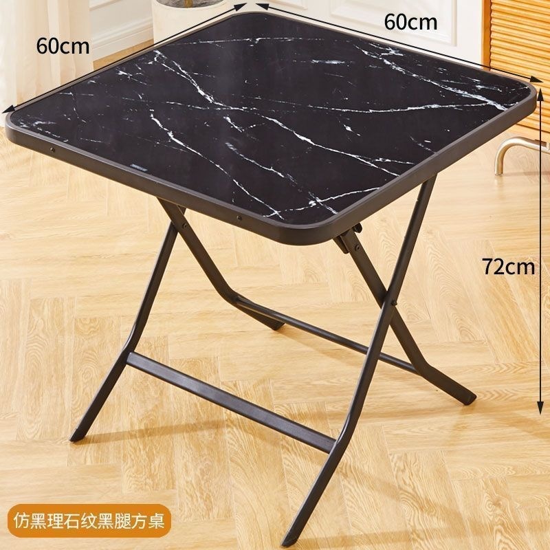 Mesa de comedor redonda al aire libre mesa de vidrio pequeña mesa de comedor doméstica silla portátil mesa cuadrada mesa plegable simple image 13