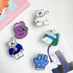 Bear Phone Airbag Stand Glove Cartoon Cute Stick-on Adjustable Lazy Desk Viewing Portable