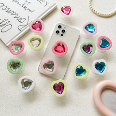 ins style creative candy contrasting color three-dimensional love mobile phone airbag holder desktop back sticker retractable small wholesale