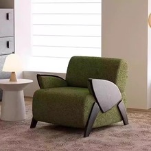 北欧现代单人沙发椅侘寂风设计师款轻奢客厅阳台休闲懒人中古沙发