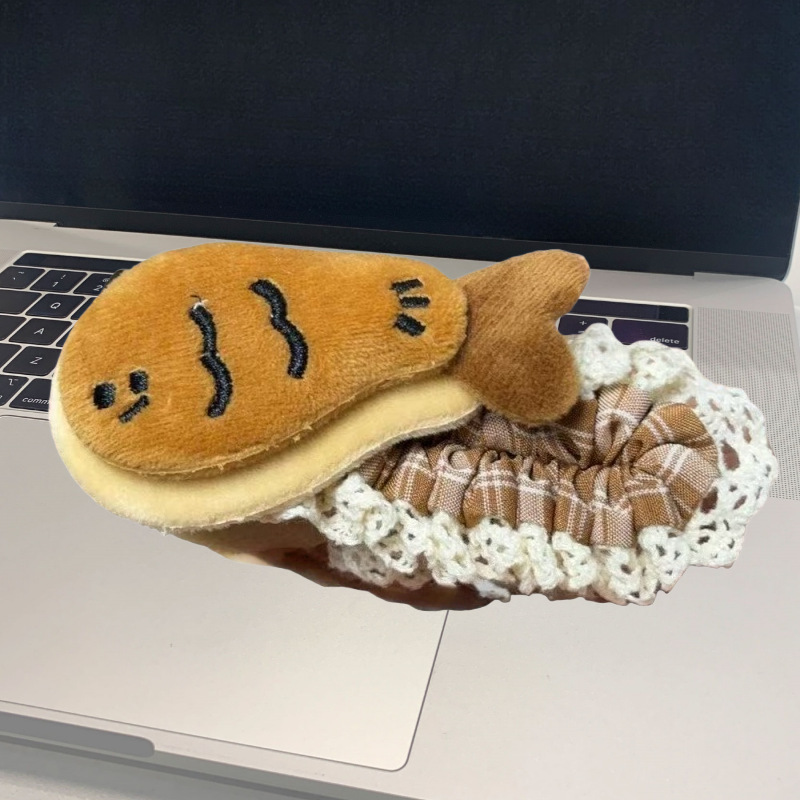 Cute Kitten Coffee-Colored Small Fish Banana Clip Ins High Crown Fluffy Hairpin Girl Creative Hair Clip Vertical Clip Bun Hair