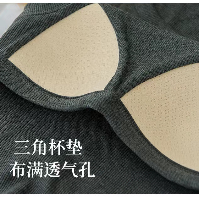 Estilo coreano personalizado chica caliente espalda backless ropa de trabajo camisola ropa exterior de verano de las mujeres con almohadilla en el pecho corto en forma de I chaleco