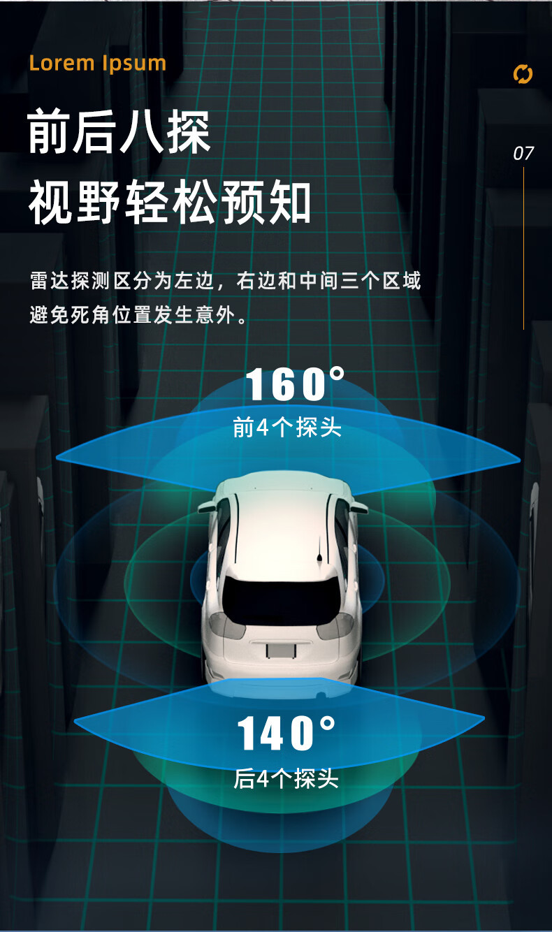 Applicable to the modification of the original front and rear reversing radar of the 11th generation Civic and the 10th generation Accord type Haoying CRV crown road URV
