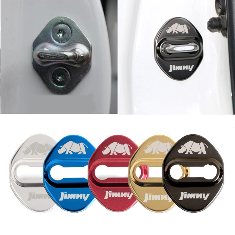 Suitable for Suzuki jimny jimny stainless steel door lock buckle cover black door lock buckle protection cover