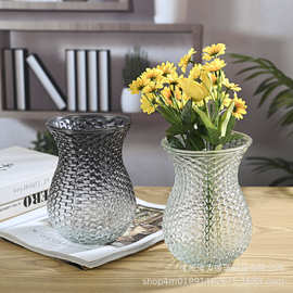 现代简约多彩玉白菜凸点玻璃花瓶多种色彩适用于各种场景