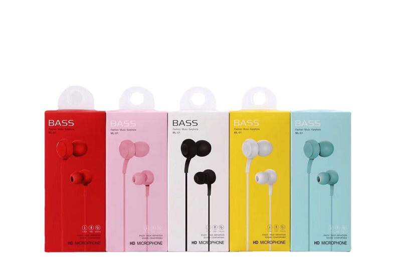 Wired color gift with microphone call earplugs 3.5mm voice wire-controlled direct plug mobile phone headset with packing box
