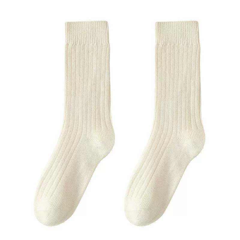 Keep warm demi-season colored knee socks, increased thickness, mid-length