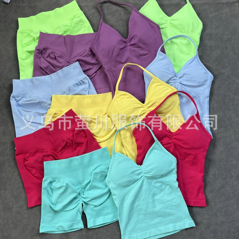 Длинная футболка, одежда для йоги, майка-резинка, набор для зала, обтягивающий