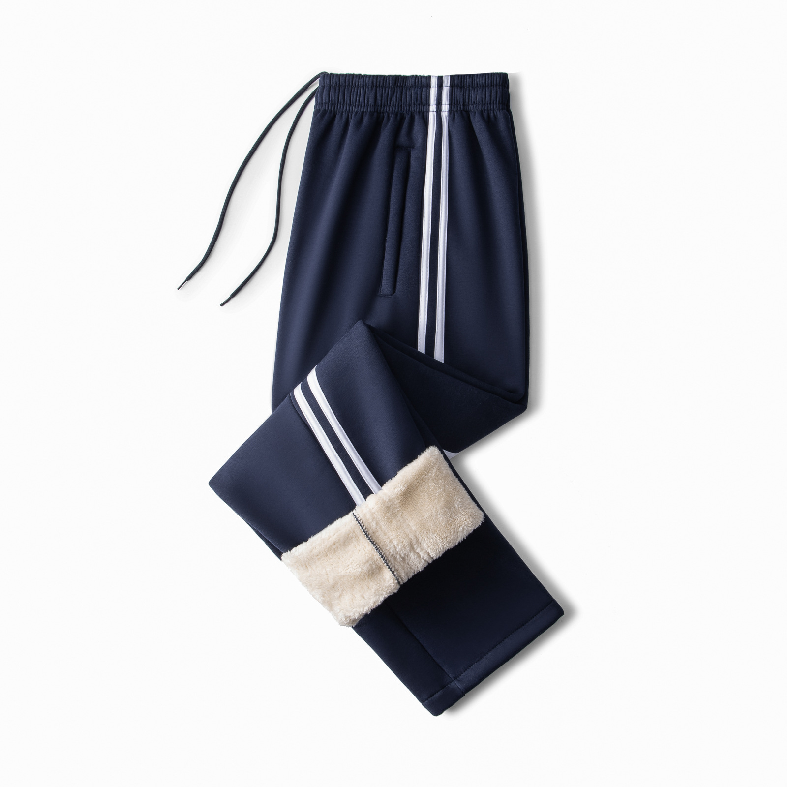 Two bars dark blue (pure cotton lambswool)