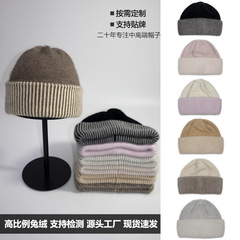 2025新款兔绒针织帽女秋冬保暖毛线帽百搭登山包头帽羊毛男女帽子