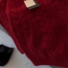 浣熊绒麻花套头毛衣女秋冬新款慵懒风羊毛冬季加厚内搭打底针织衫