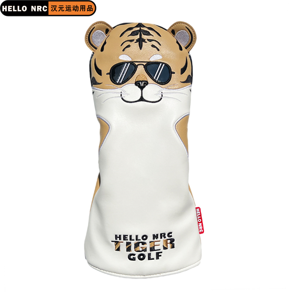 Fabricante DE LA NUEVA cubierta del Club de Golf cubierta de la barra de madera semicírculo barra recta cubierta Tigre dibujos animados lindo