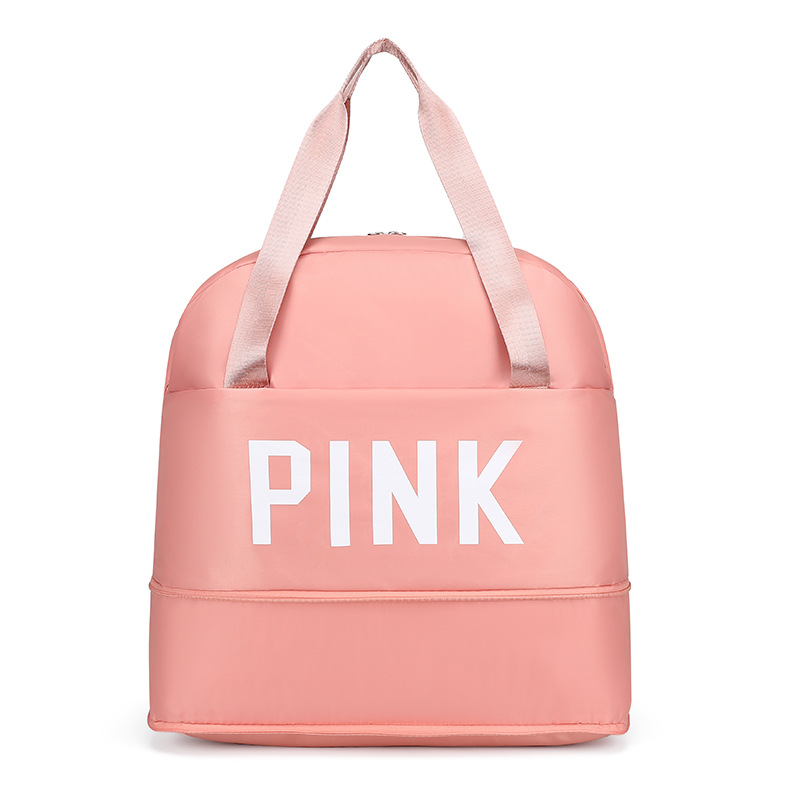 Bolsa de viaje expandible de gran capacidad de hombro ROSA de mano bolsa de equipaje de estudiante bolsa de fitness mojado y seco de separación se puede enviar en nombre