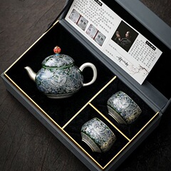 鄭麗卿蝶恋花銀絞め糸茶器セット高級中国風銀ティーポット茶杯中国式贈答品