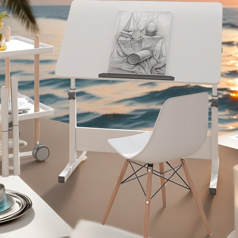 Folding Bedside Table Mobile Lifting Drawing Table with Wheels Simple Computer Desk Desk Home Student Writing Table