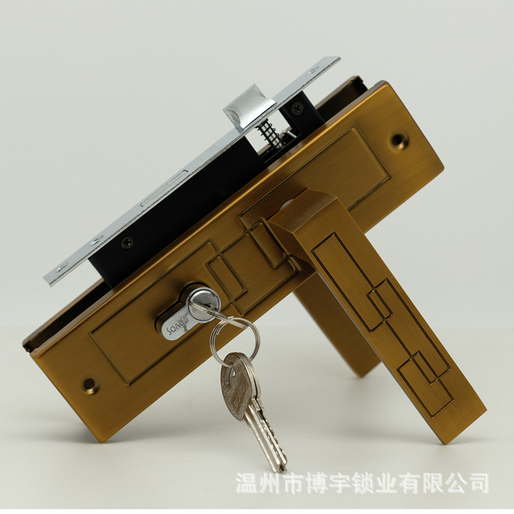 铁面板铝把手执手锁，铁铝门锁出口非洲乌干达中东国家-阿里巴巴