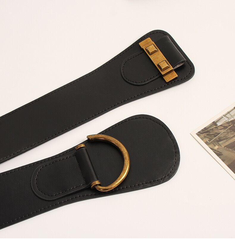 Simple Style Solid Color Pu Leather Alloy Elastic Band Women's Leather Belts display picture 12