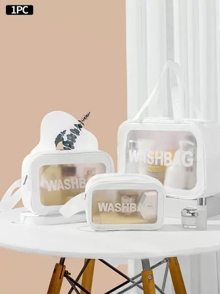 Matte white small cosmetic bag