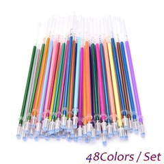 Cross-border Amazon 100-color colorful neutral pen core flashing pen fluorescent watercolor bullet tip replacement set wholesale