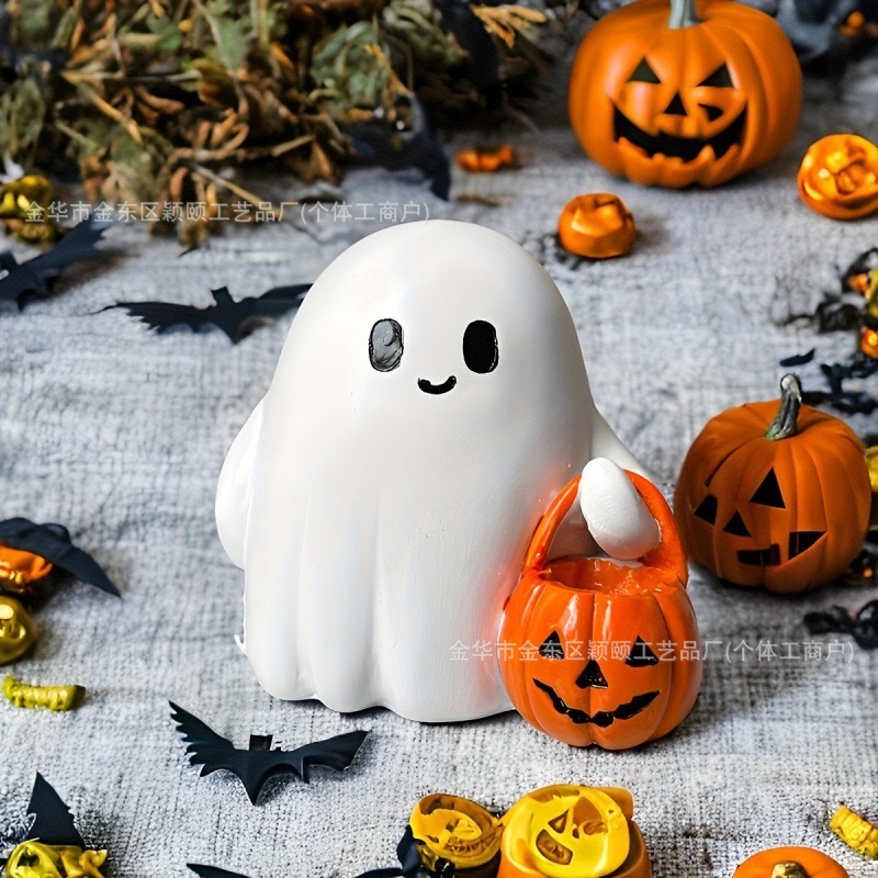 国境を越えた人気のかわいいゴースト像ハロウィンクリエイティブゴーストオーナメントホームガーデンデコレーション|undefined