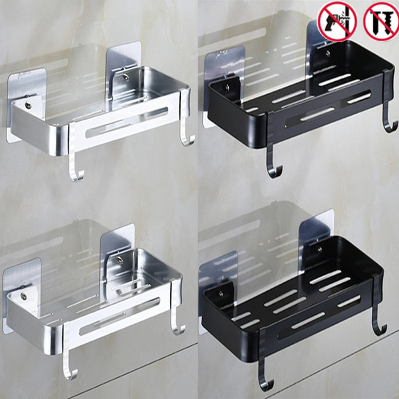 免打孔卫生间浴室置物架壁挂式洗澡洗手间厕所洗漱台收纳架免钉贴