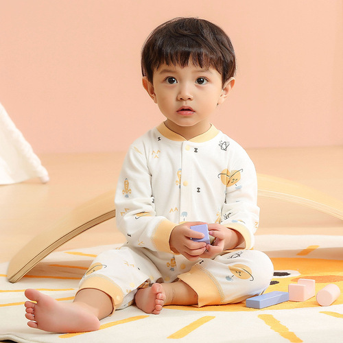 Newborn Category A children baby spring and autumn Anyang infant and children's clothing long-sleeved baby clothes bottoming jumpsuit
